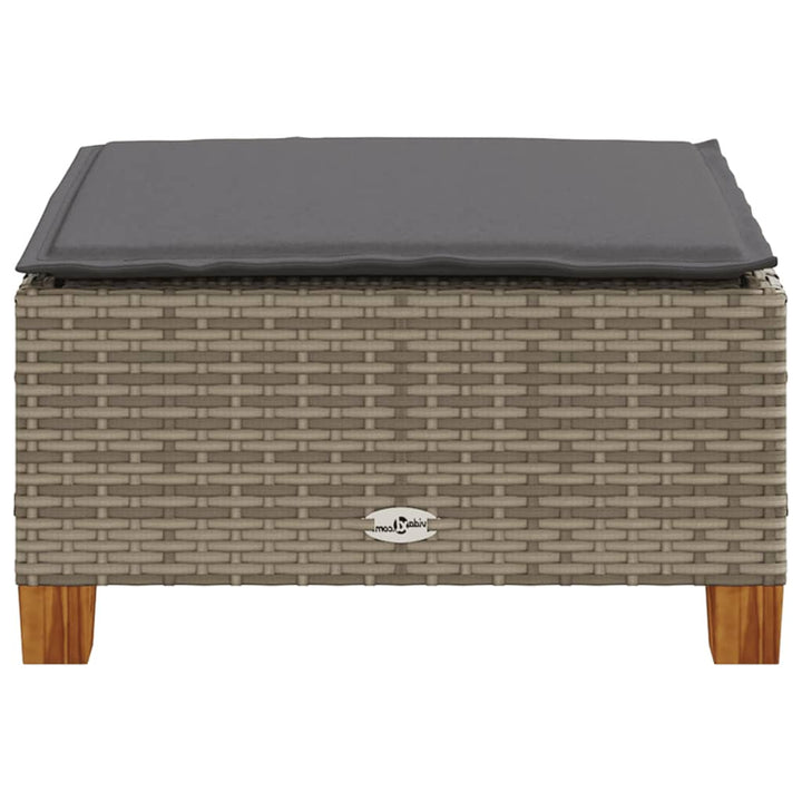 Tuinkruk met kussen 63,5x56x32 cm poly rattan grijs