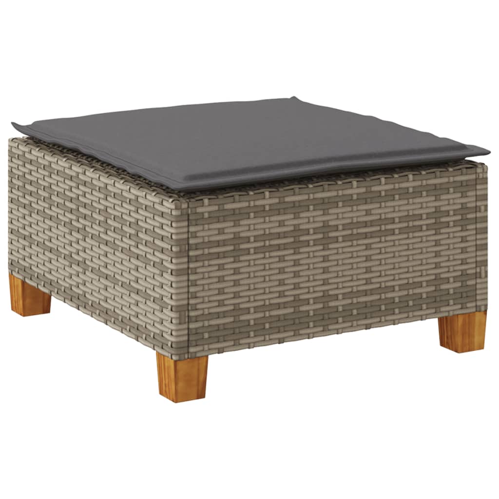 Tuinkruk met kussen 63,5x56x32 cm poly rattan grijs