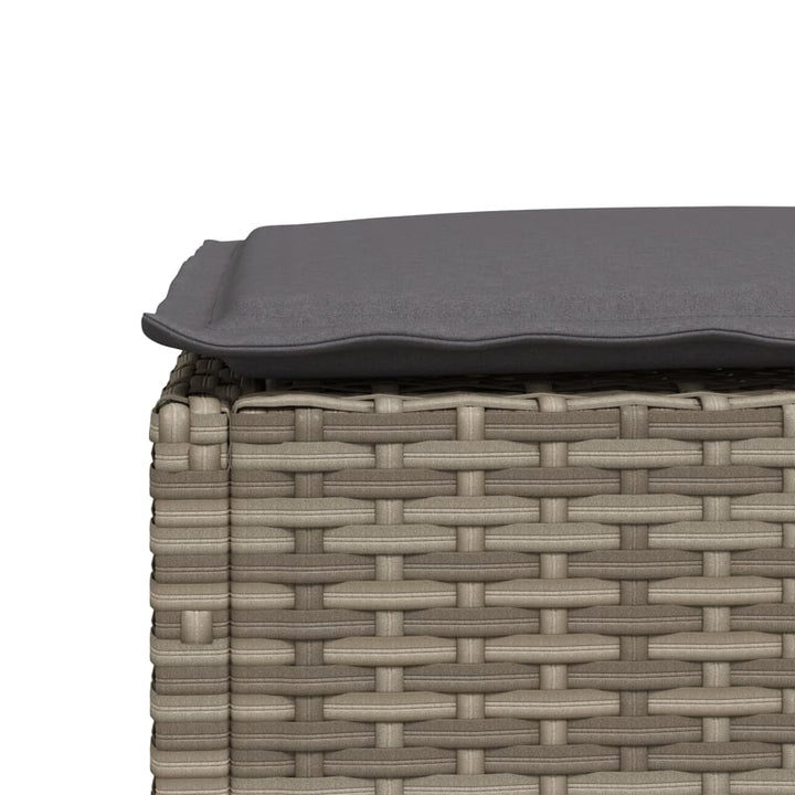 Tuinkruk met kussen 63,5x56x32 cm poly rattan grijs