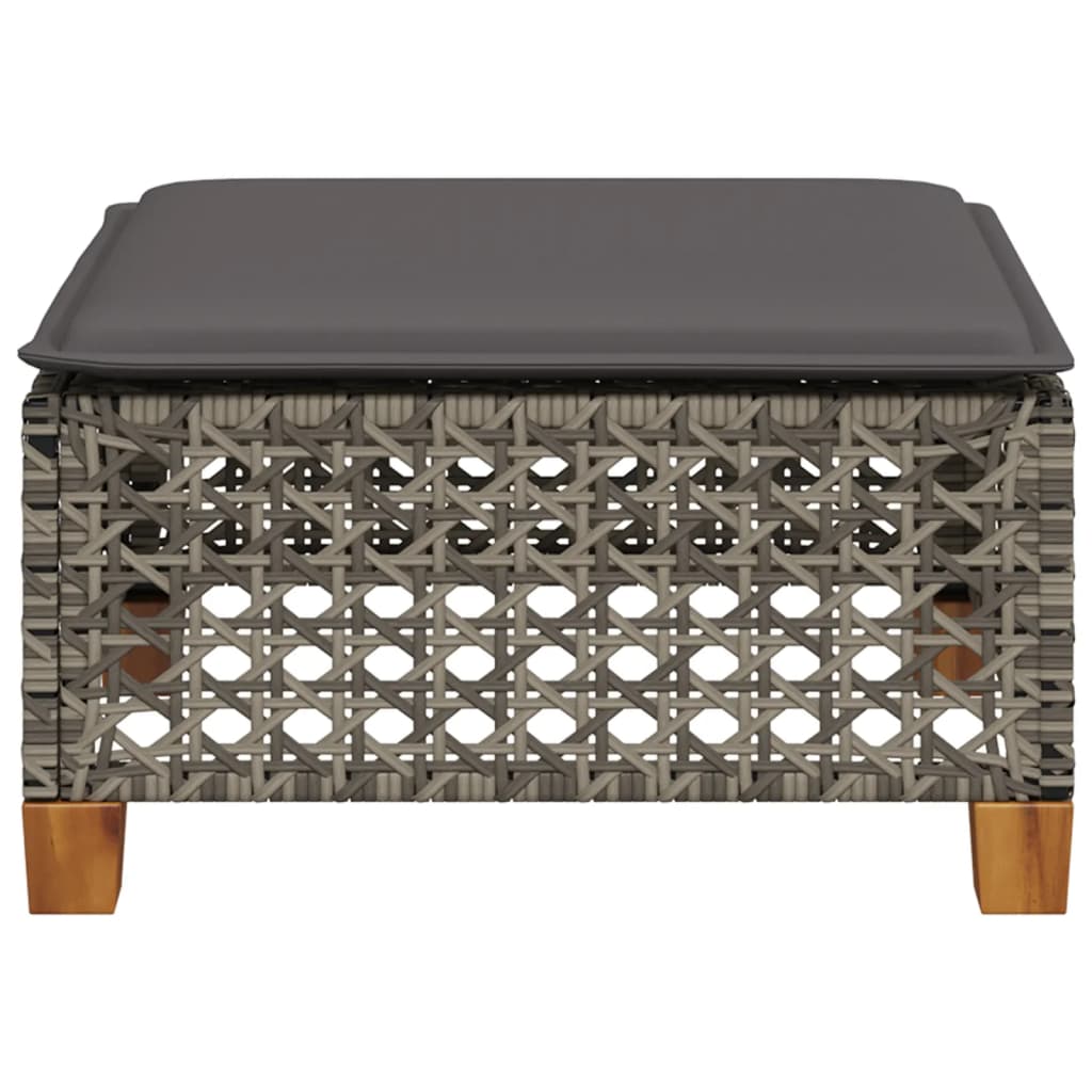 Tuinkruk met kussen 63,5x56x32 cm poly rattan grijs