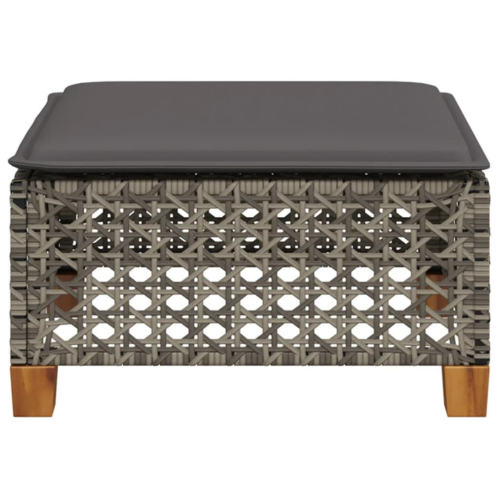 Tuinkruk met kussen 63,5x56x32 cm poly rattan grijs