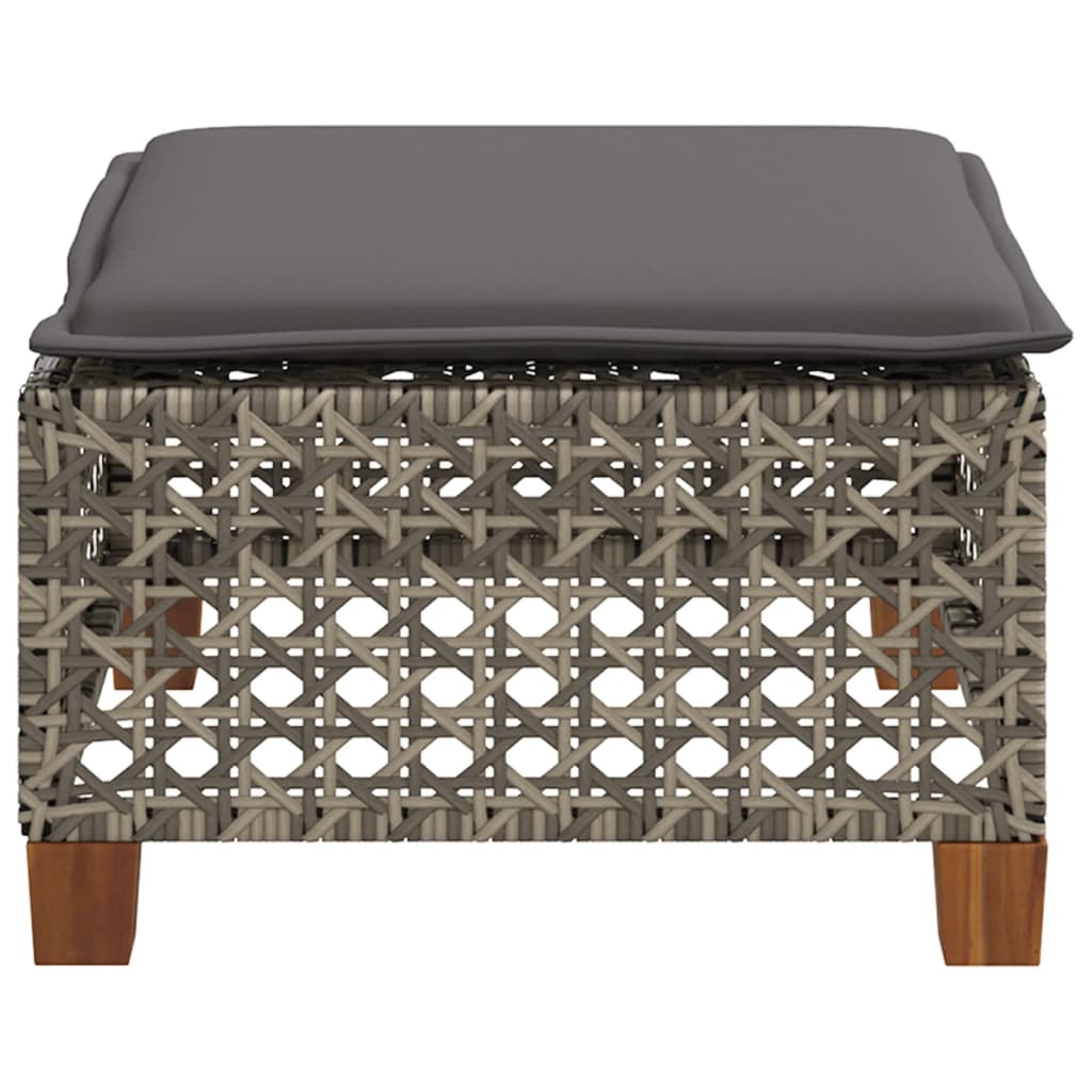 Tuinkruk met kussen 63,5x56x32 cm poly rattan grijs