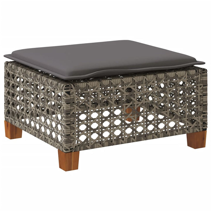 Tuinkruk met kussen 63,5x56x32 cm poly rattan grijs