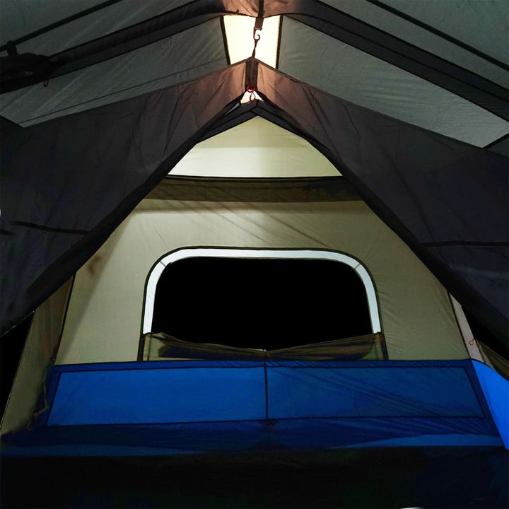 Tent met LED 10-persoons snelontgrendeling lichtblauw
