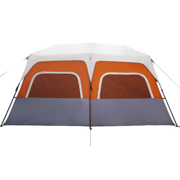 Tent met LED 10-persoons snelontgrendeling lichtgrijs en oranje
