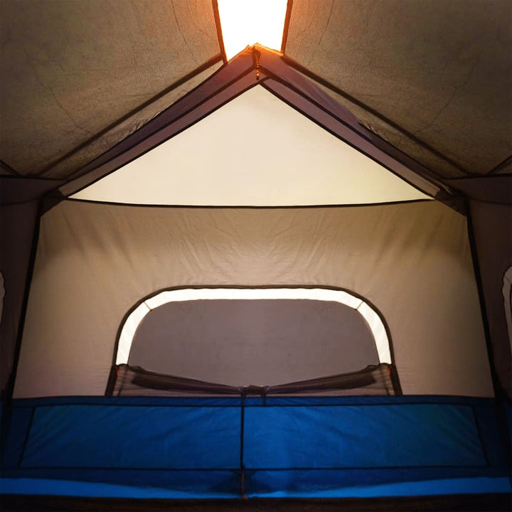 Tent met LED 6-persoons snelontgrendeling lichtblauw