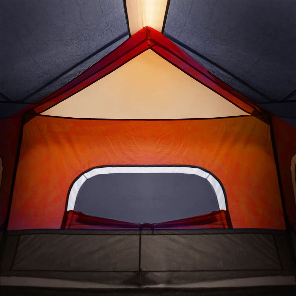 Tent met LED 6-persoons snelontgrendeling lichtgrijs en oranje