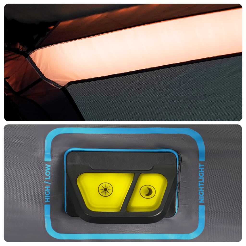 Tent 9-persoons waterdicht met LED lichtgroen