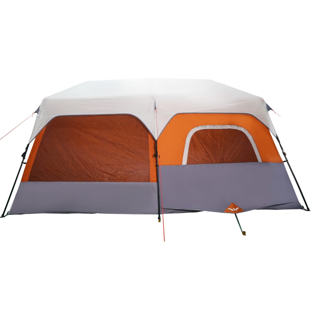 Tent 9-persoons waterdicht met LED lichtgrijs en oranje