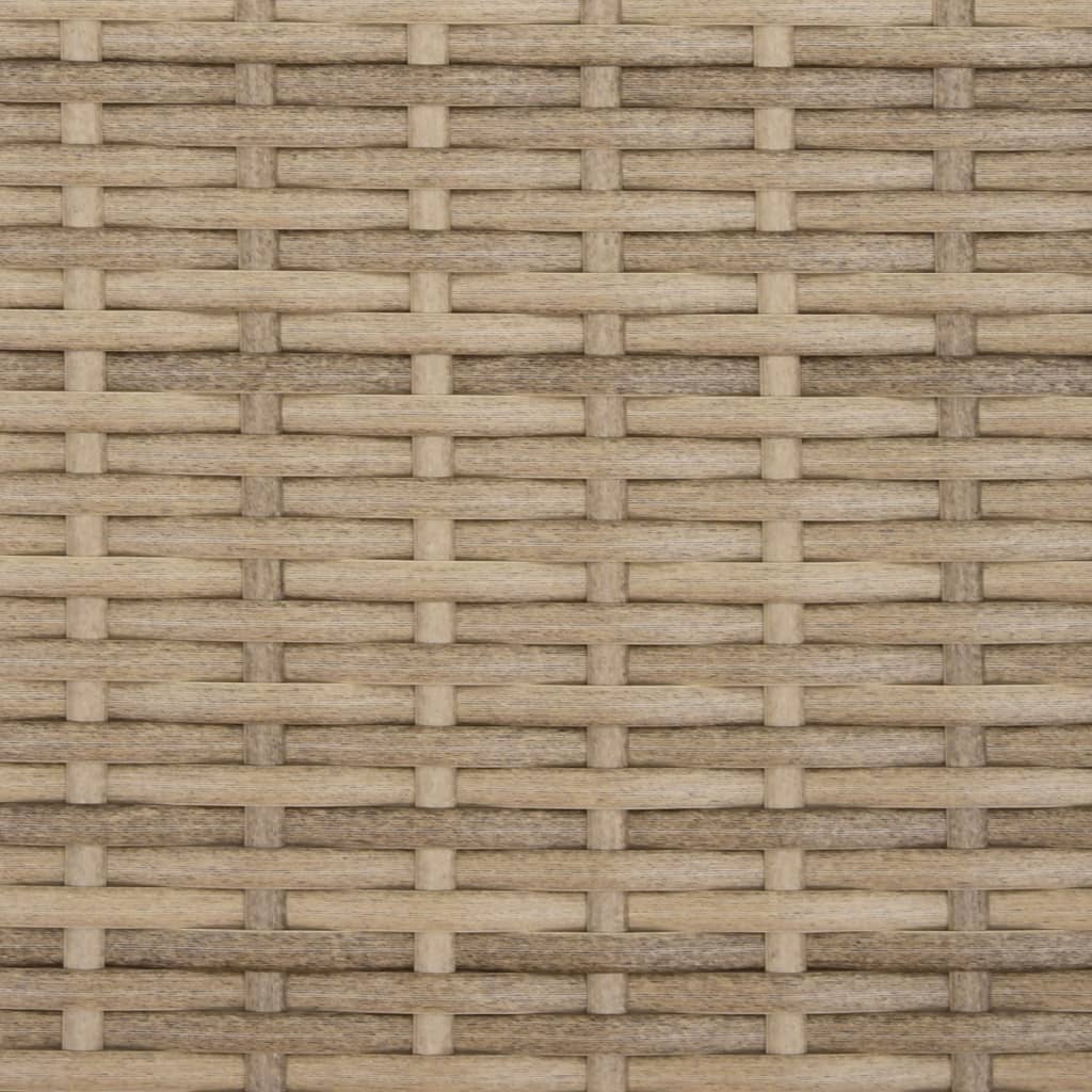 Tuinbank 2-zits met luifel en voetenbanken poly rattan beige