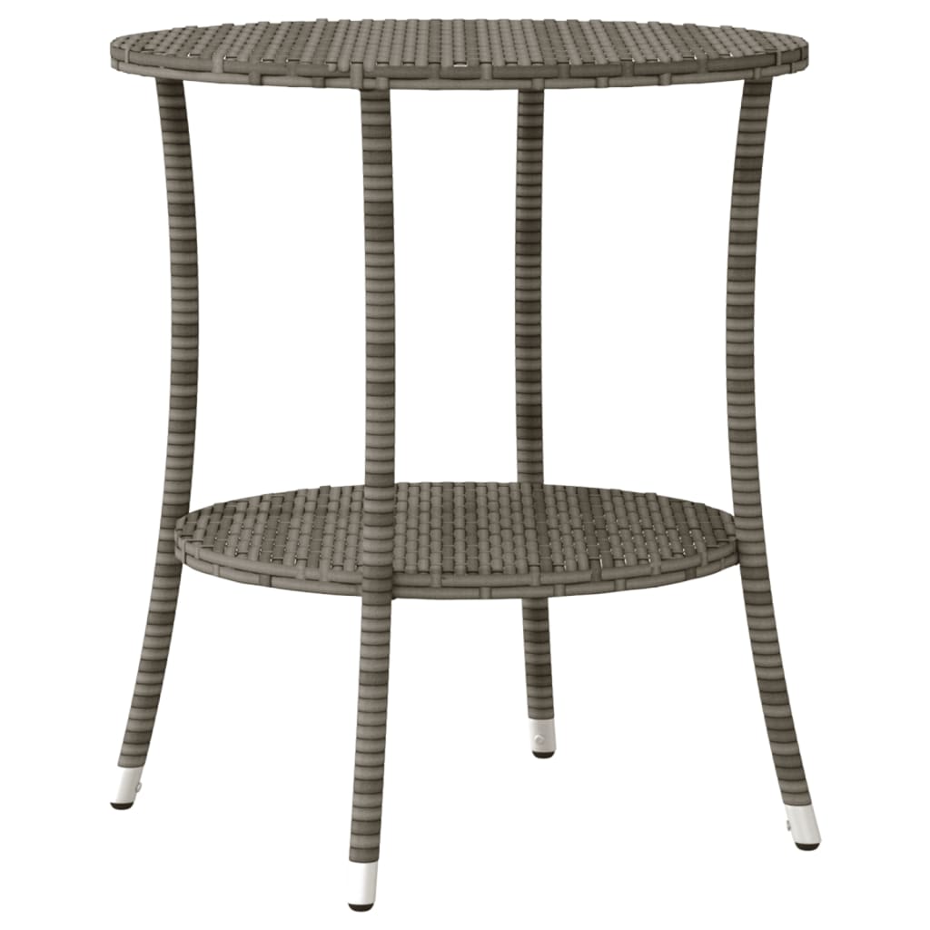 3-delige Bistroset met kussens poly rattan grijs