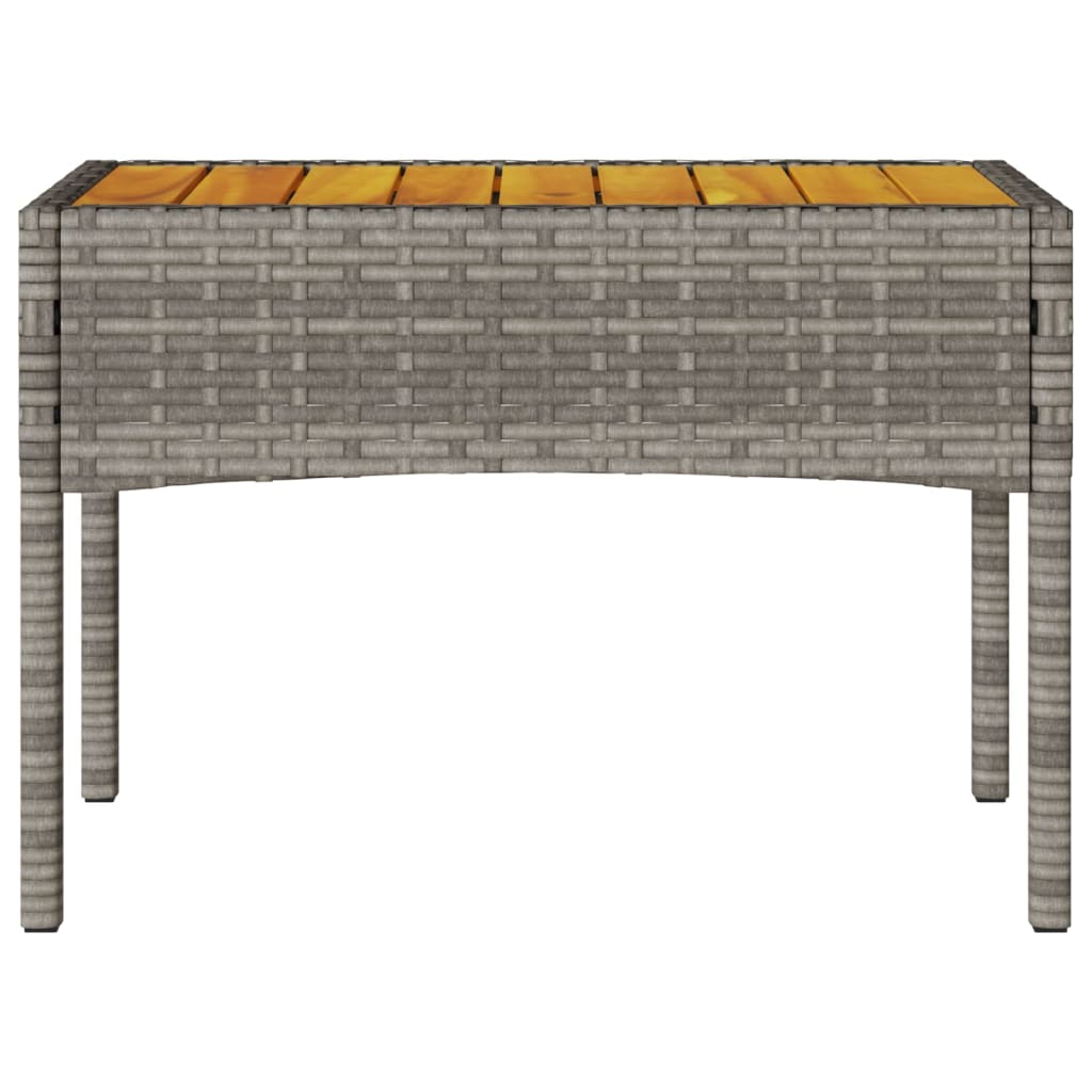 Tuinbank 2-zits met kussens en tafel poly rattan grijs