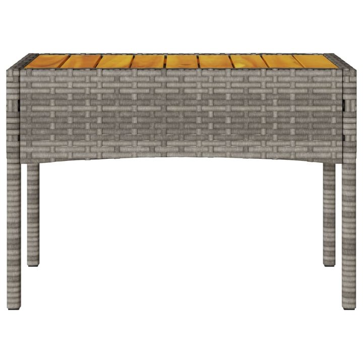 Tuinbank 2-zits met kussens en tafel poly rattan grijs