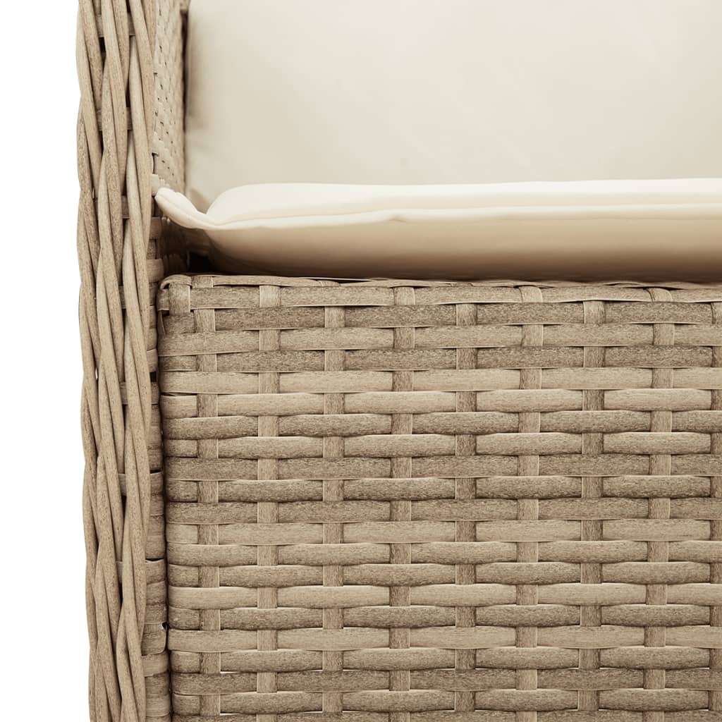 9-delige Tuinset met kussens poly rattan beige