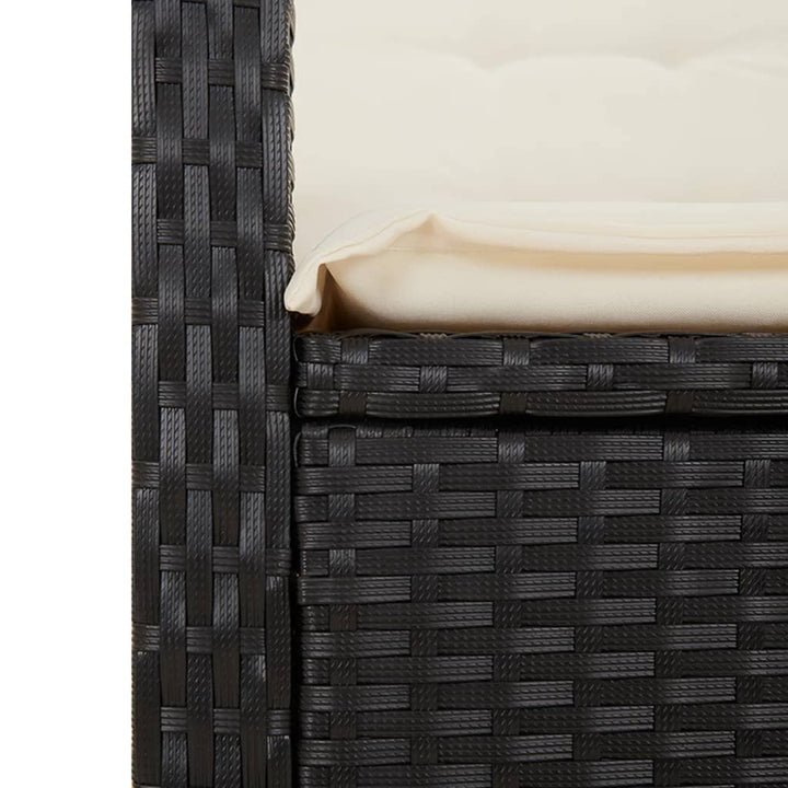 9-delige Tuinset poly rattan zwart