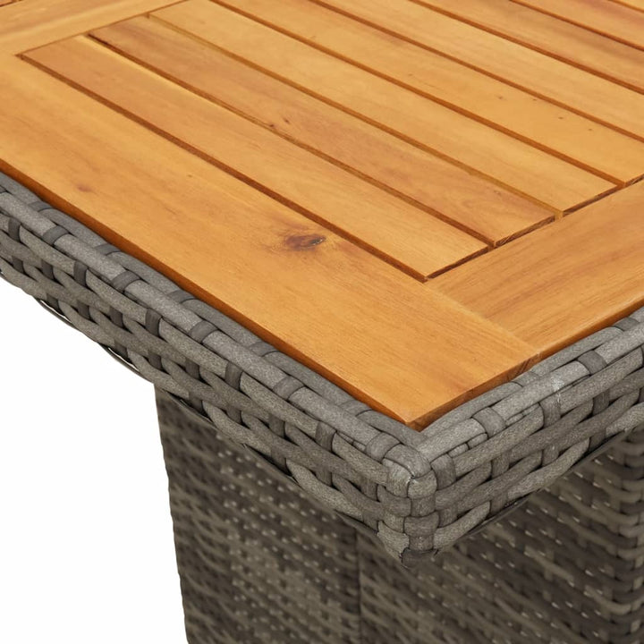 9-delige Tuinset met kussens poly rattan grijs