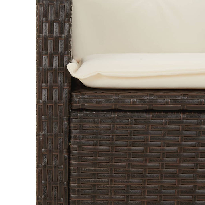 5-delige Tuinset met kussens poly rattan bruin