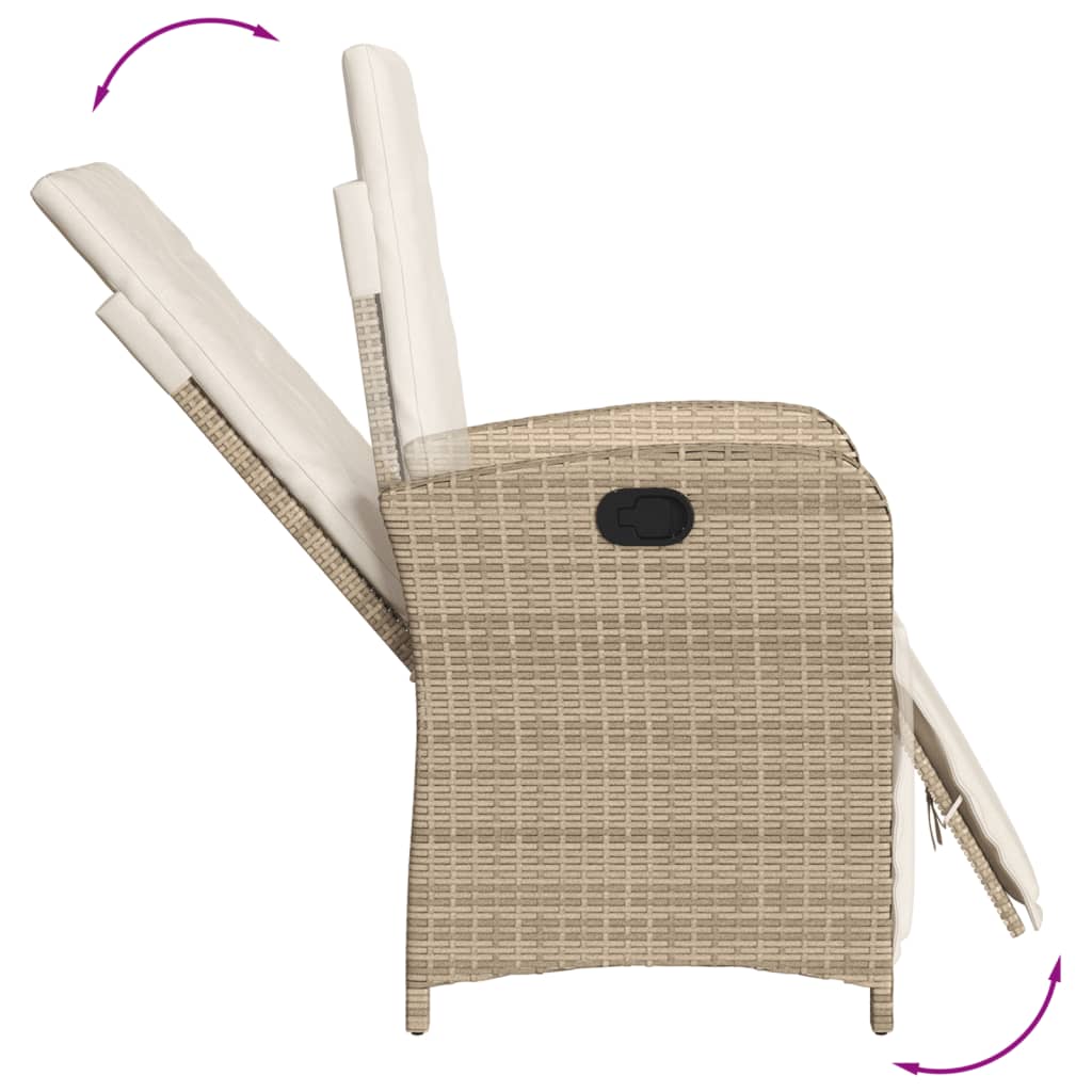 9-delige Tuinset met kussens poly rattan beige