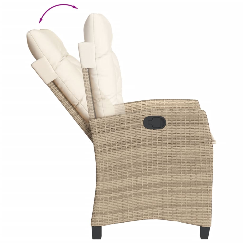 9-delige Tuinset met kussens poly rattan beige