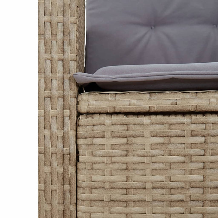 9-delige Tuinset met kussens poly rattan gemengd beige