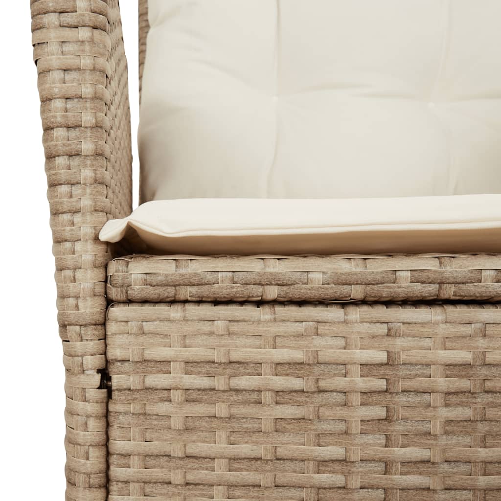 9-delige Tuinset met kussens poly rattan beige