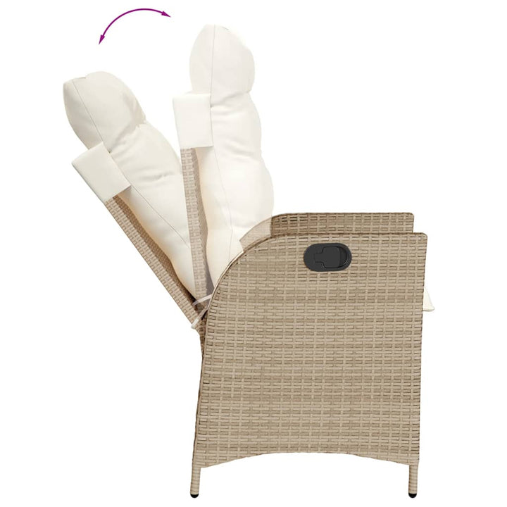 9-delige Tuinset met kussens poly rattan beige