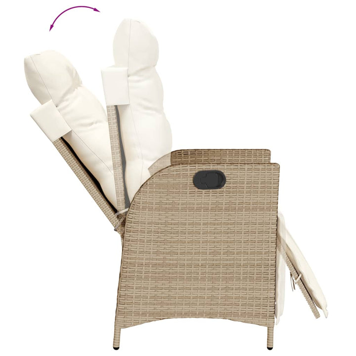 7-delige Tuinset met kussens poly rattan beige