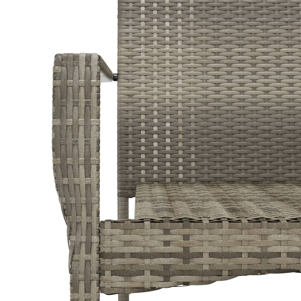 9-delige Tuinset met kussens poly rattan grijs