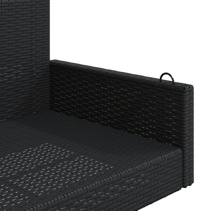 Schommelbank 119x56x48 cm poly rattan zwart