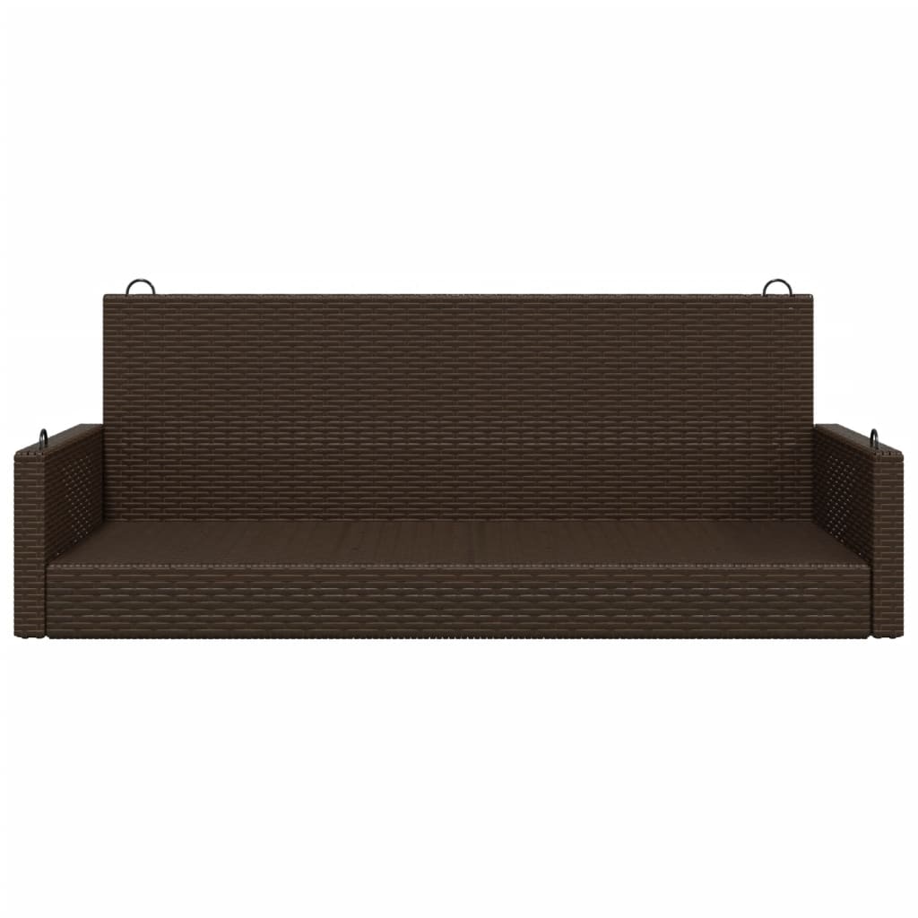 Schommelbank 119x56x48 cm poly rotan bruin