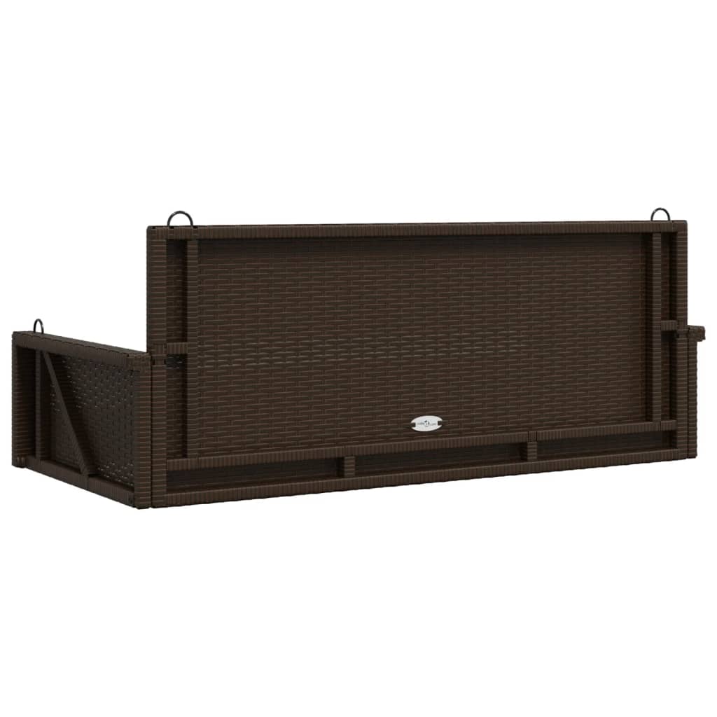 Schommelbank 119x56x48 cm poly rotan bruin