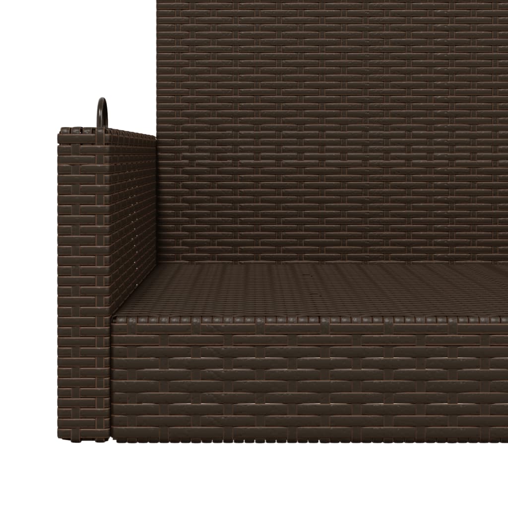 Schommelbank 119x56x48 cm poly rattan bruin