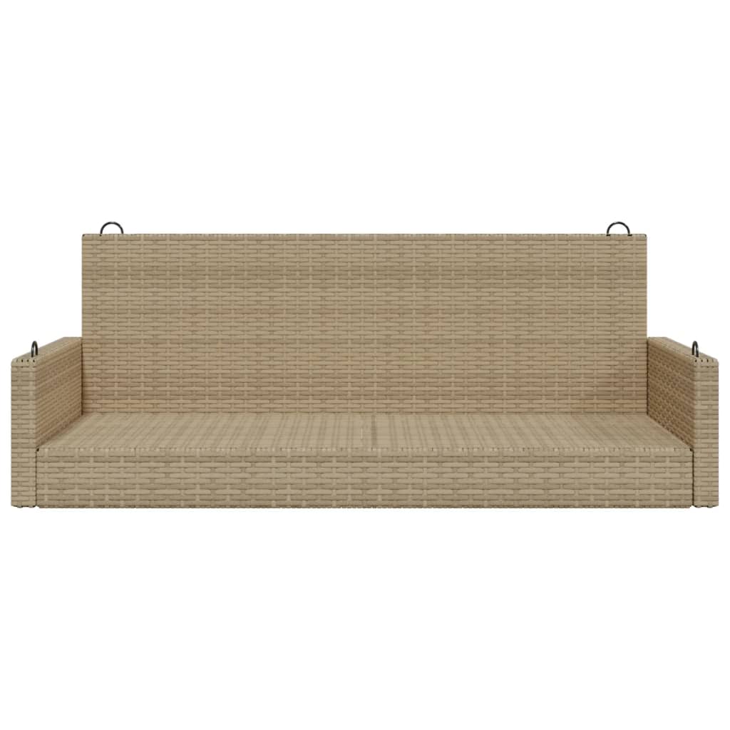 Schommelbank 119x56x48 cm poly rotan beige