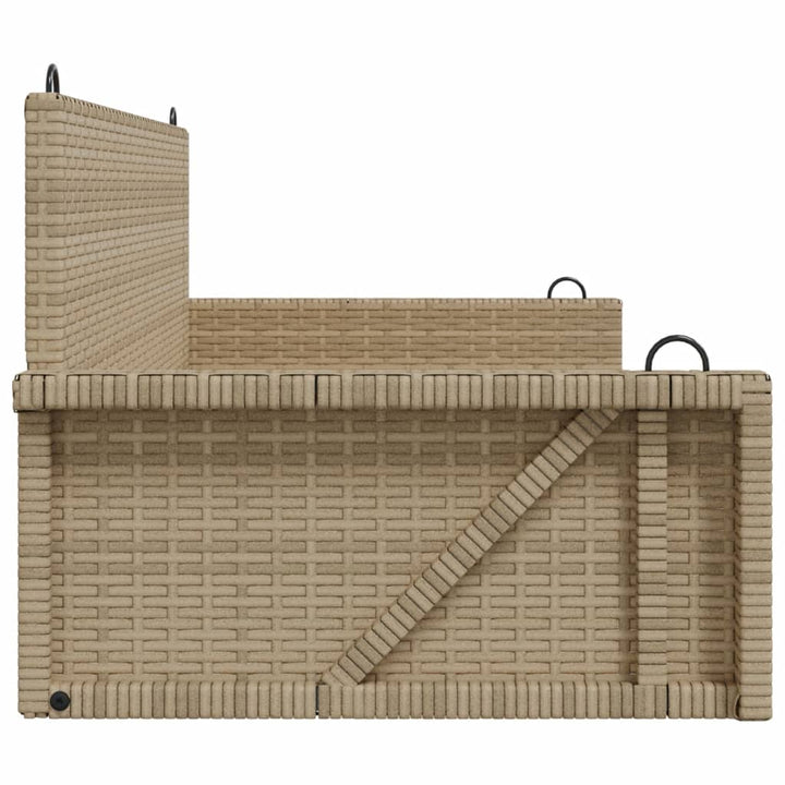 Schommelbank 119x56x48 cm poly rotan beige