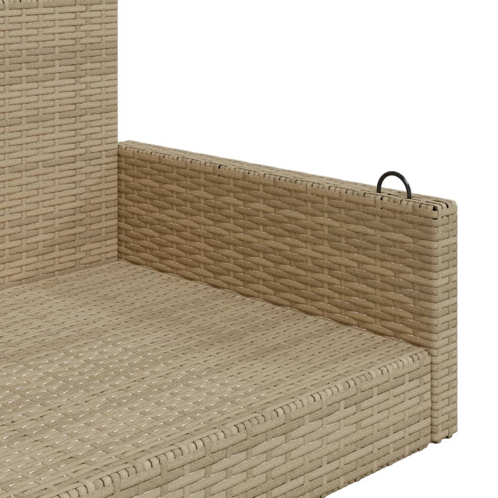 Schommelbank 119x56x48 cm poly rotan beige