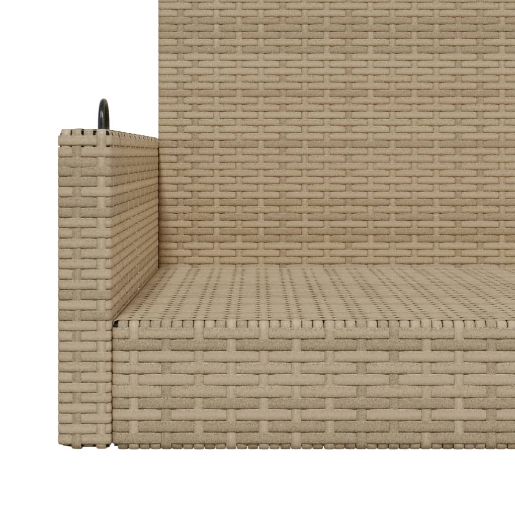 Schommelbank 119x56x48 cm poly rotan beige