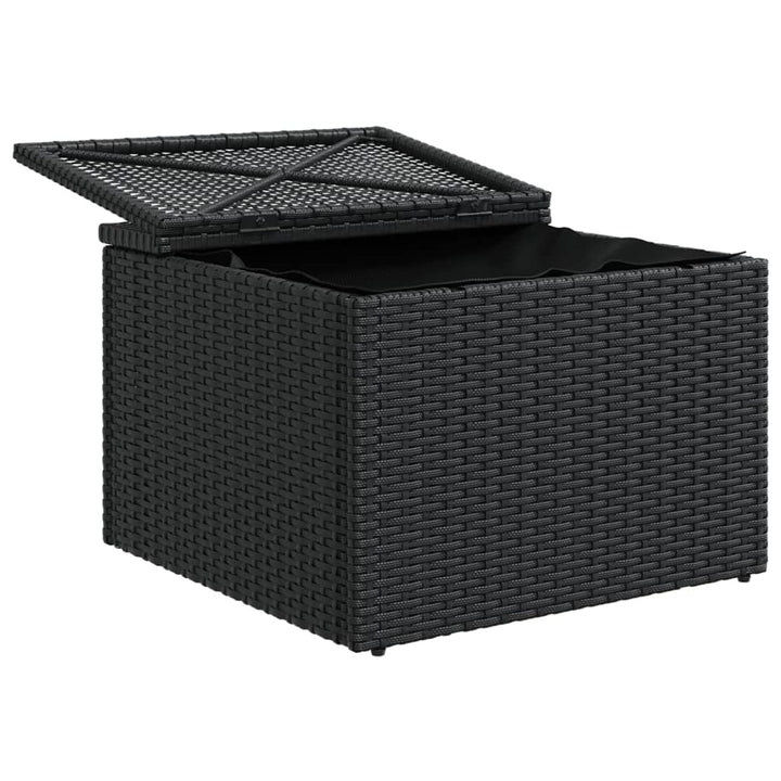 Tuinkruk met kussen 55x55x37 cm poly rattan zwart