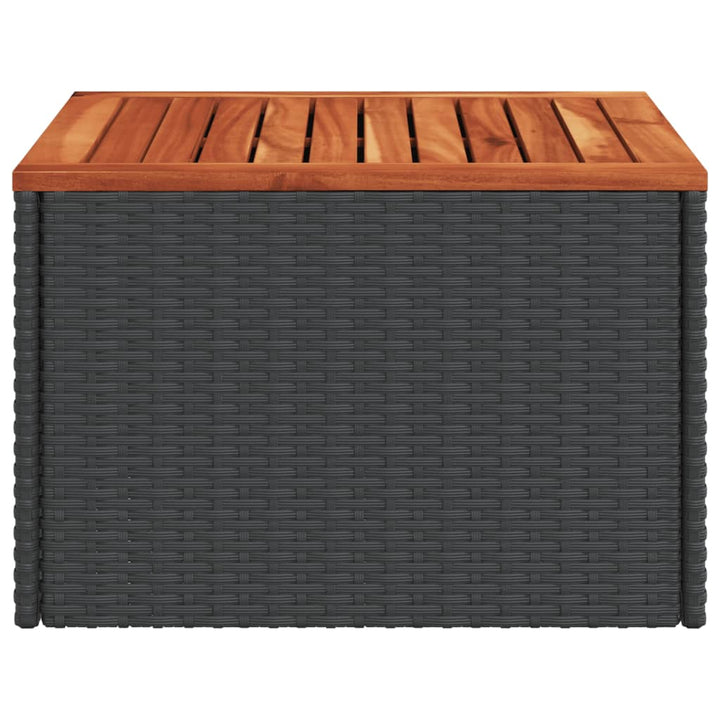 Tuintafel 55x55x37 cm poly rattan en acaciahout zwart