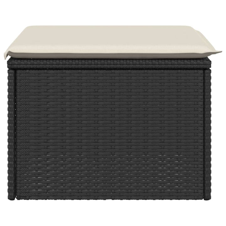 Tuinkruk met kussen 55x55x37 cm poly rattan zwart