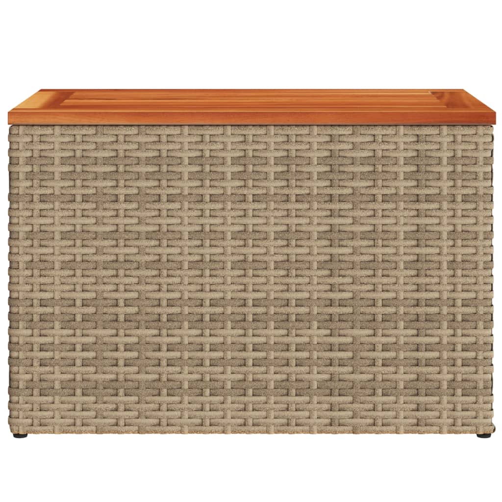 Tuinbijzettafels 2 st 55x34x37 cm poly rattan en hout beige