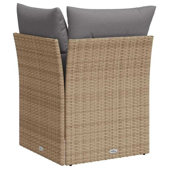 Tuinhoekbank met kussens poly rattan beige