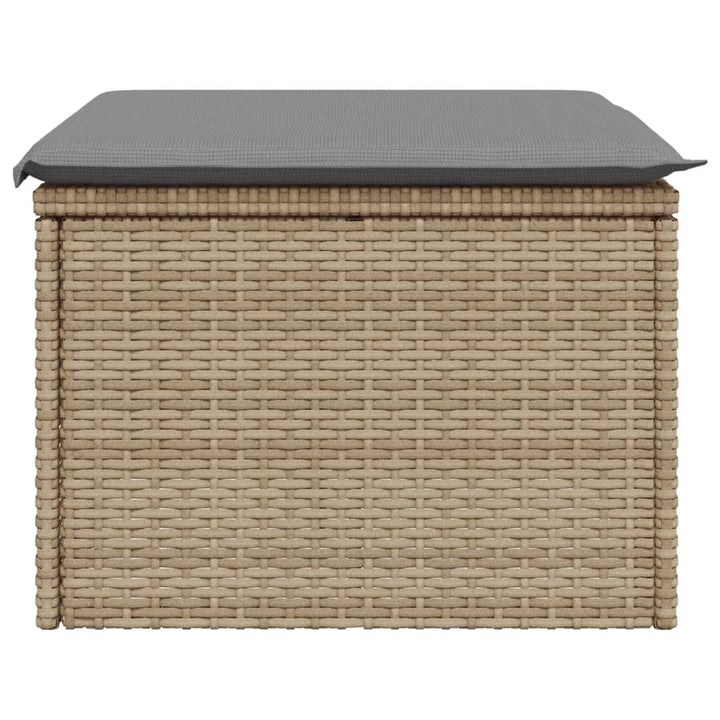 Tuinkruk met kussen 55x55x37 cm poly rotan beige