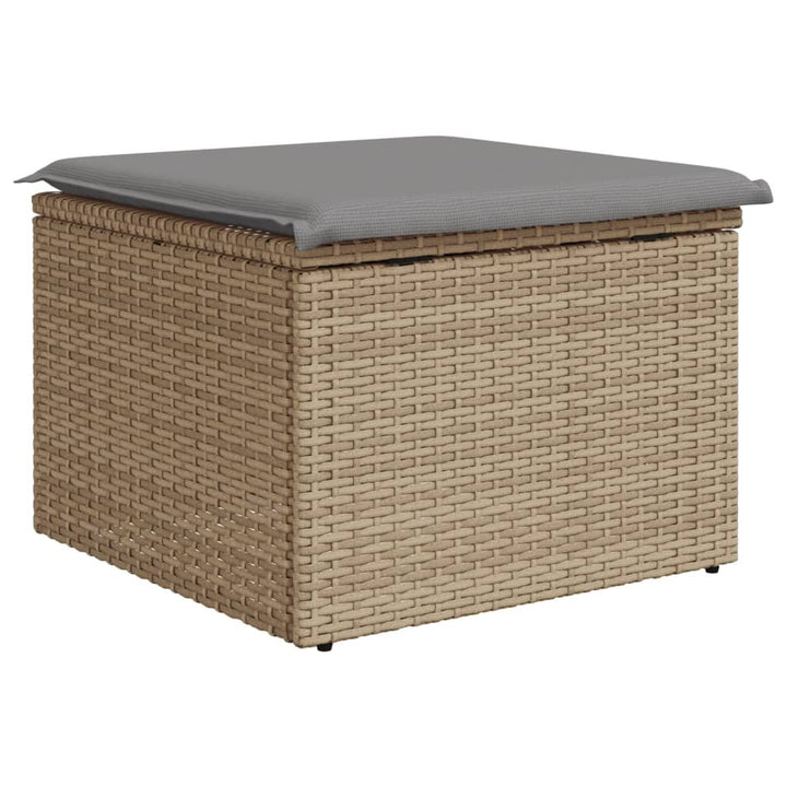 Tuinkruk met kussen 55x55x37 cm poly rotan beige