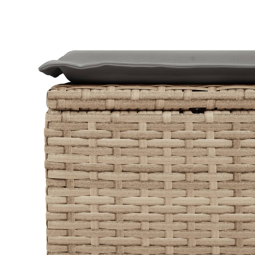 Tuinkruk met kussen 55x55x37 cm poly rattan beige