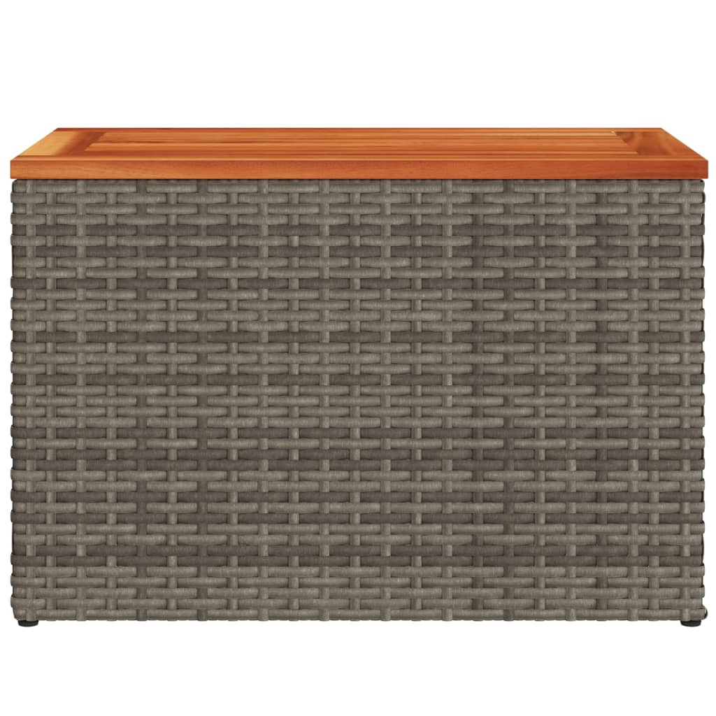 Tuinbijzettafels 2 st 55x34x37 cm poly rattan en hout grijs