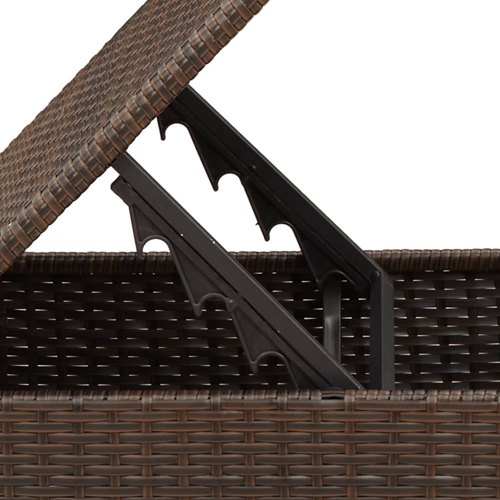 Tuinkruk met kussen 55x55x37 cm poly rattan bruin