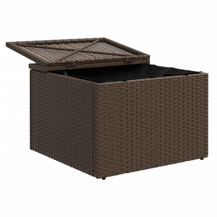 Tuinkruk met kussen 55x55x37 cm poly rattan bruin