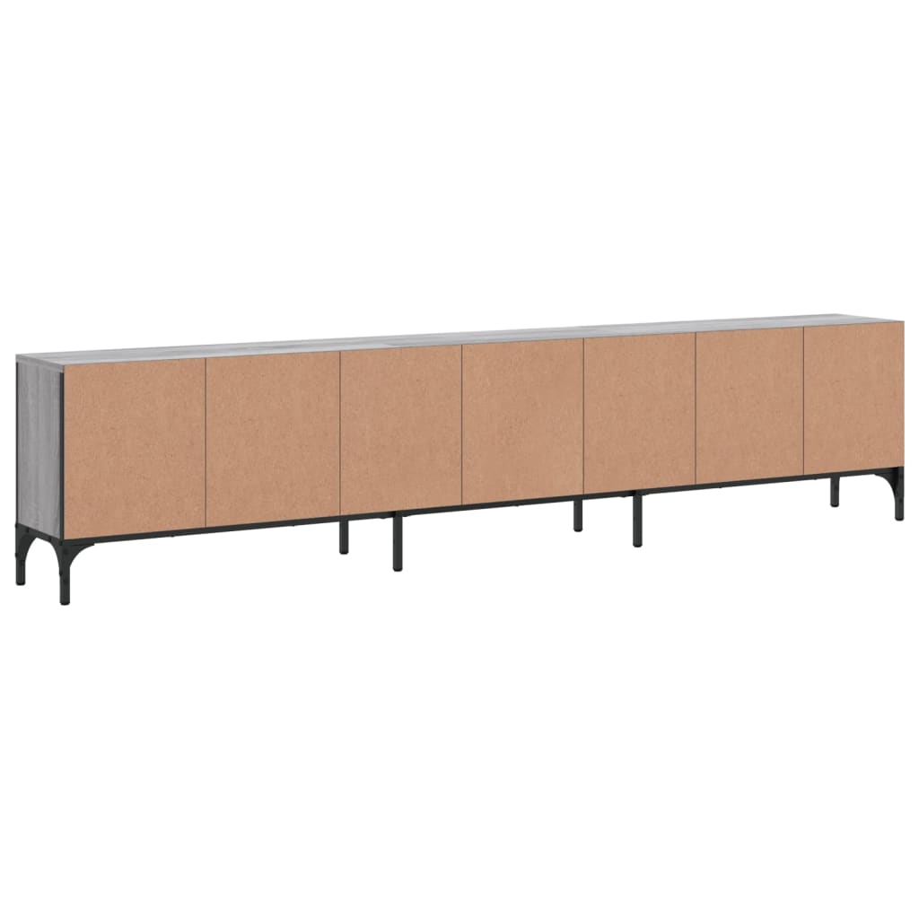 Tv-meubel met lade 200x25x44 cm bewerkt hout grijs sonoma eiken