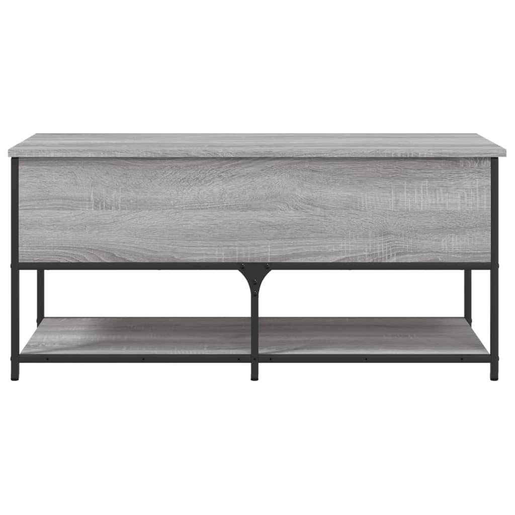 Opbergbankje 100x42,5x47 cm bewerkt hout grijs sonoma eiken