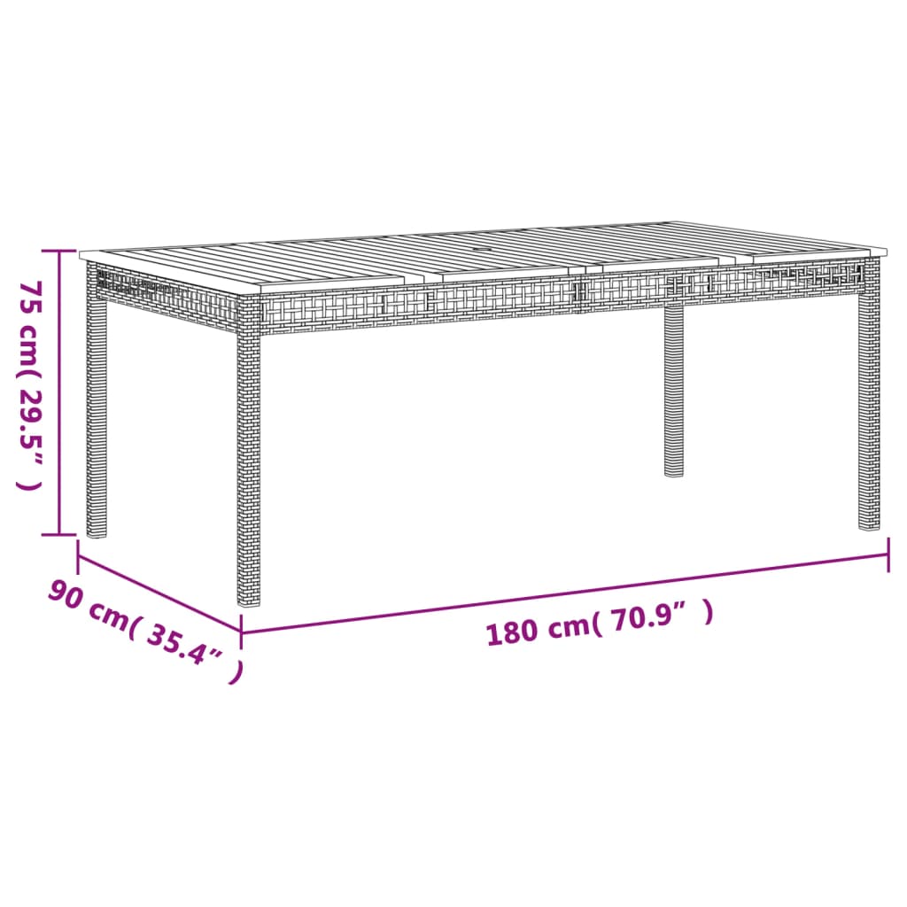 7-delige Tuinset met kussens poly rattan zwart